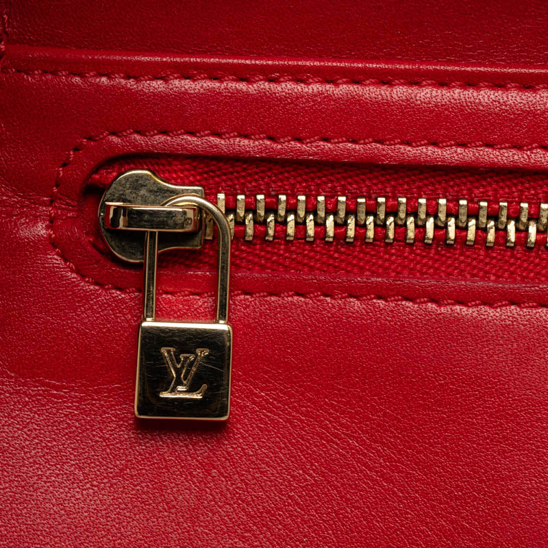 Louis Vuitton Louis Vuitton Verney M91153 Double Folded Wallet Patent Leather Red