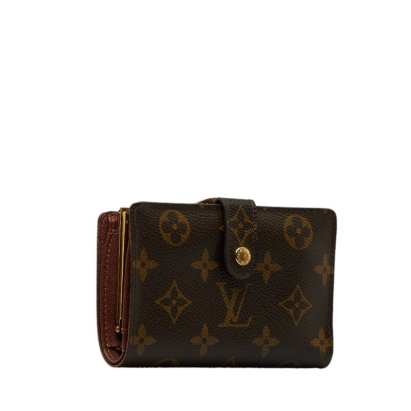 Louis Vuitton Monogram Vienna Double Folded Wallet M61663 Brown PVC Leather  Louis Vuitton