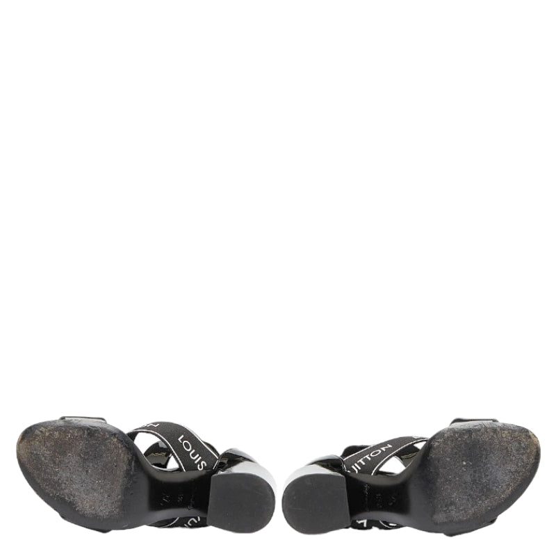 Louis Vuitton Louis Vuitton Sandals Patent Laser/Nylon Black