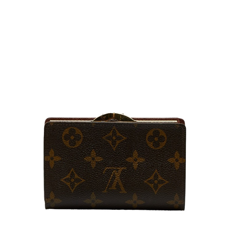 Louis Vuitton Monogram Vienna Double Folded Wallet M61663 Brown PVC Leather  Louis Vuitton