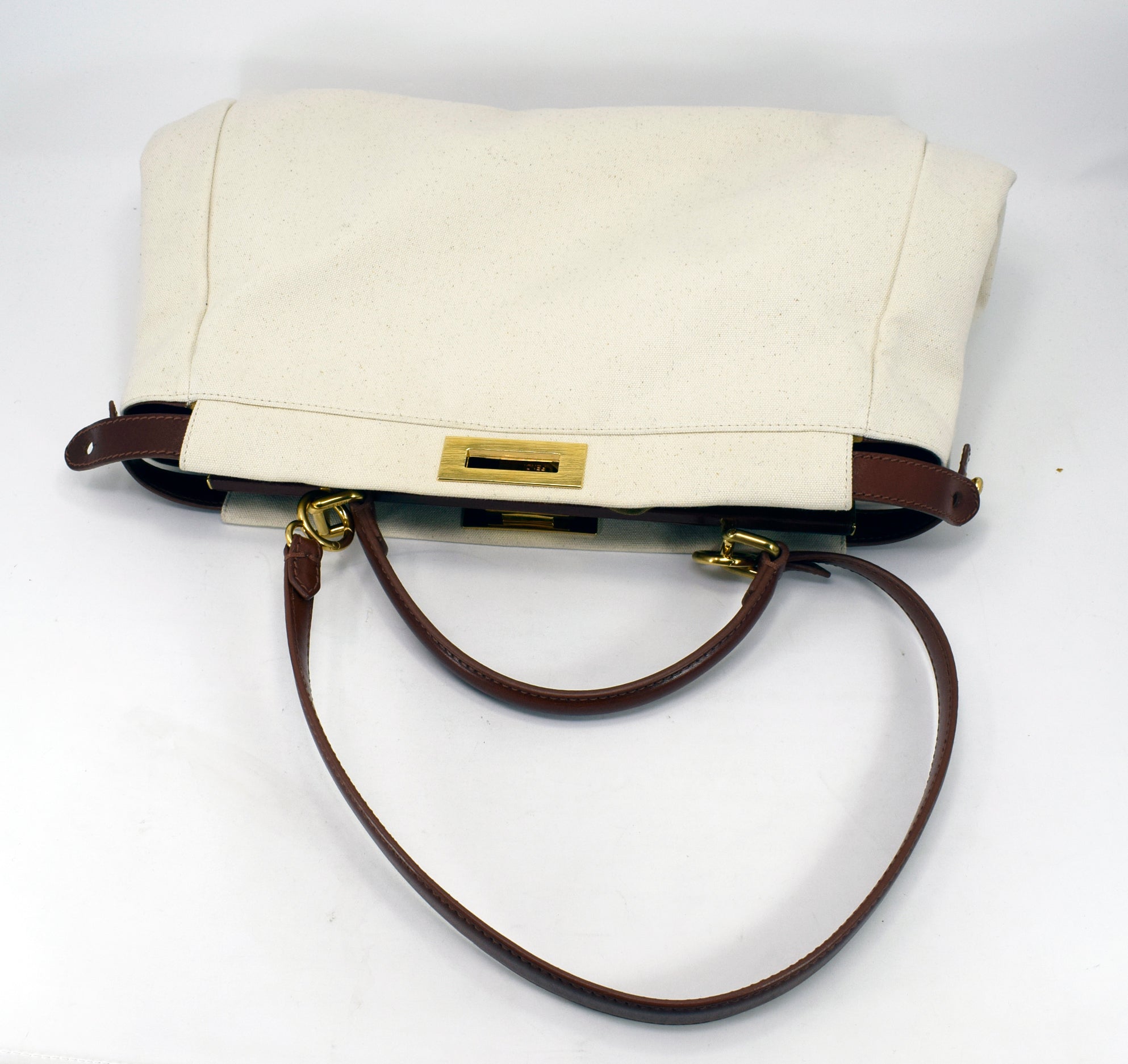 Fendi Peekaboo Large Canvas Handbag