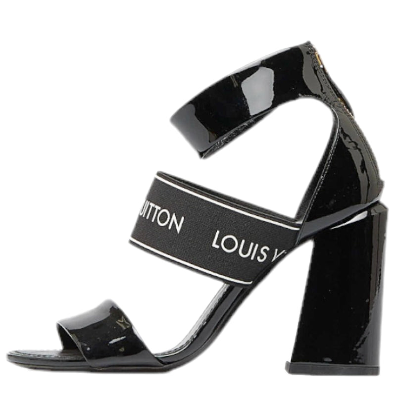 Louis Vuitton Louis Vuitton Sandals Patent Laser/Nylon Black