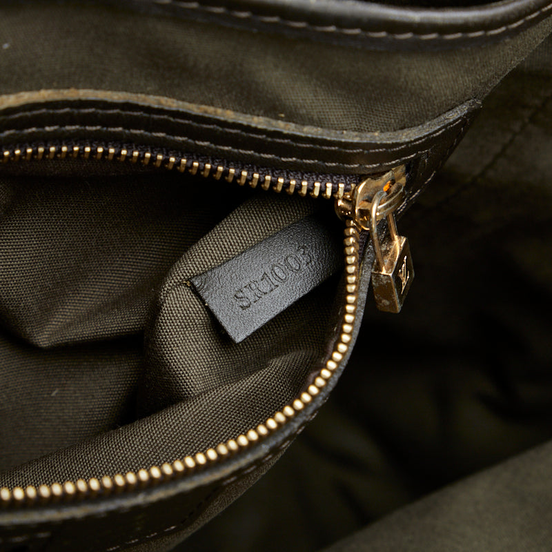 Louis Vuitton Louis Vuitton M92681 Monogram Mini T-Bag Linen/Leather Green Dark Brown  T-Bag