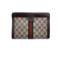 Gucci Vintage Monogram Canvas Cosmetic Bag Clutch with Stripes