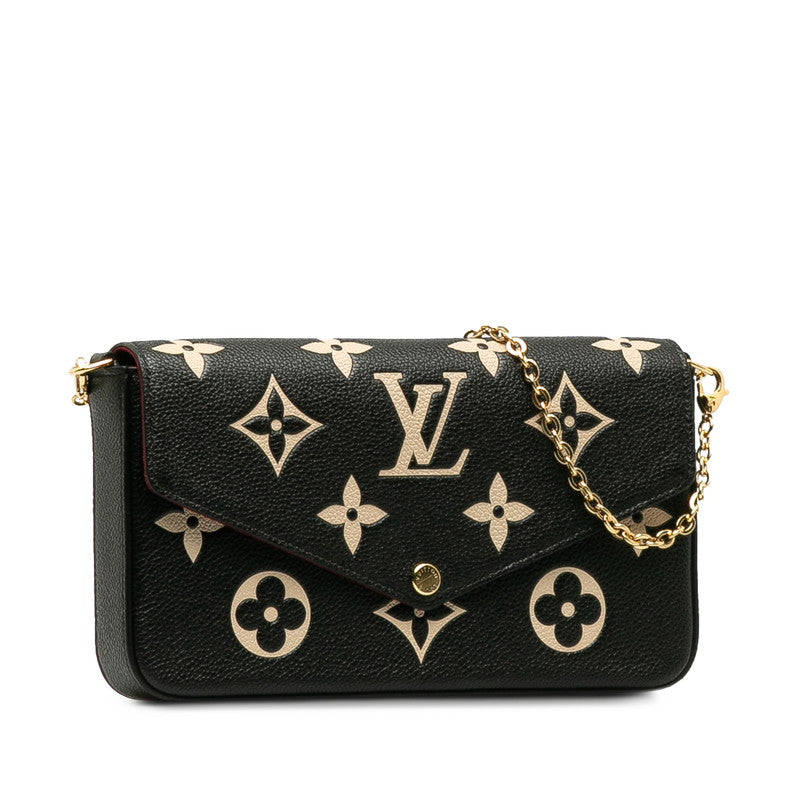 LOUIS VUITTON Louis Vuitton Monogram Amplant M80482 Shoulder Bag Leather Black Beige