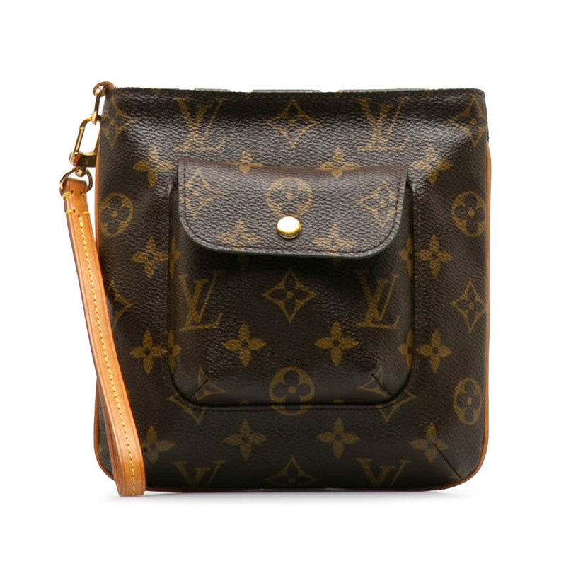 Louis Vuitton Partition Pouch Wristlet Bag Monogram M51901 Brown