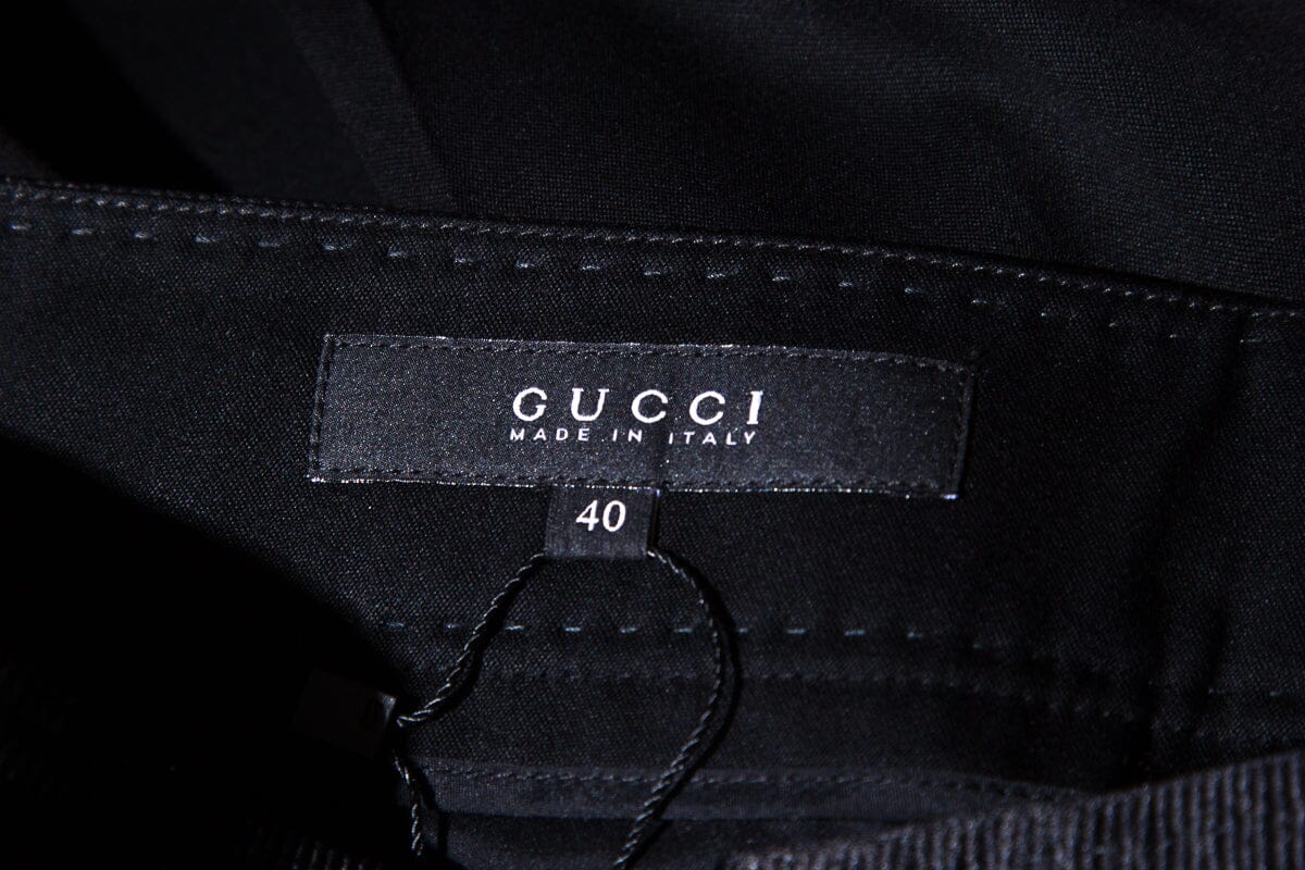 Gucci Black Satin Waistband Pants SZ 40