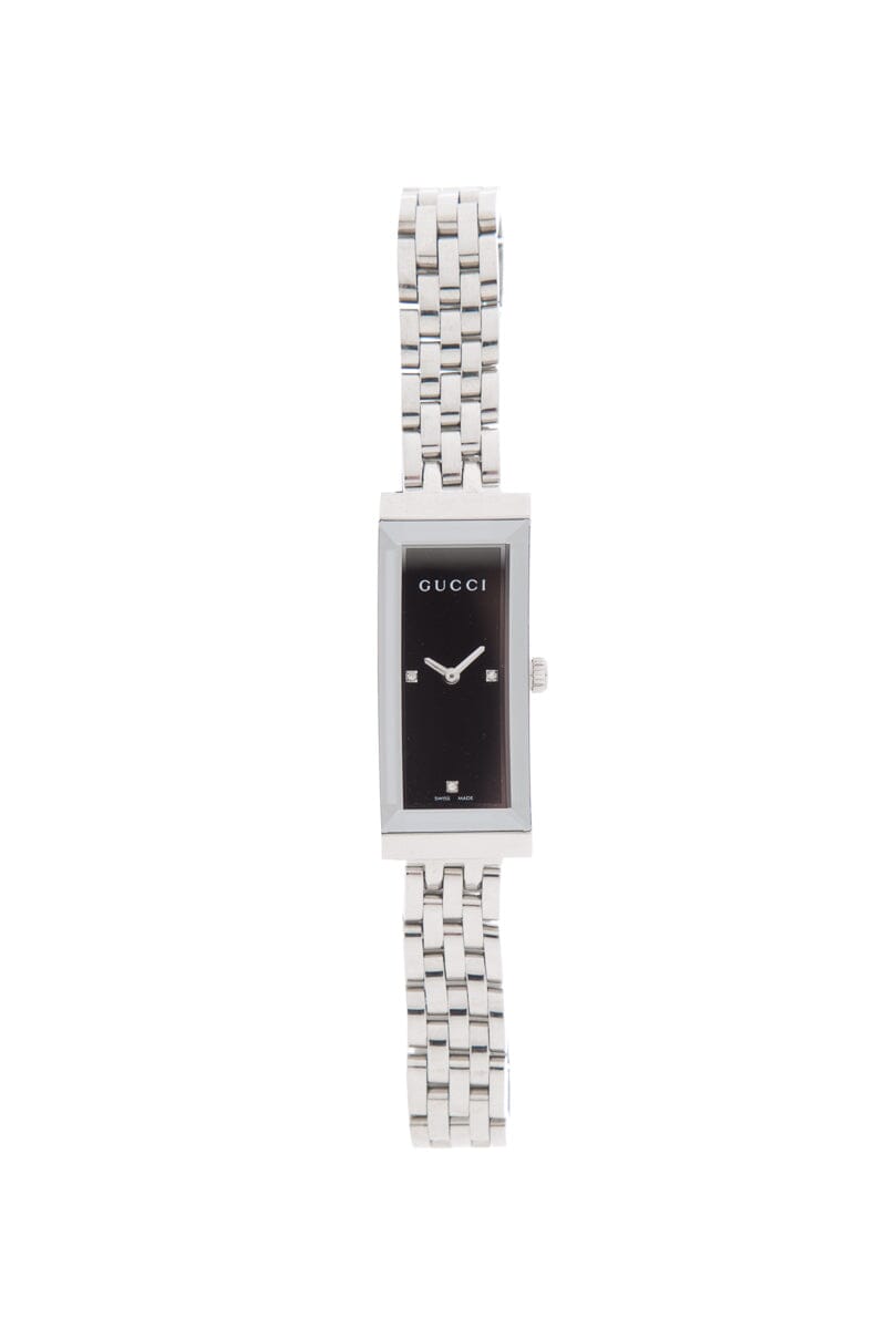 Gucci Silver G-Frame Diamond Dial Watch