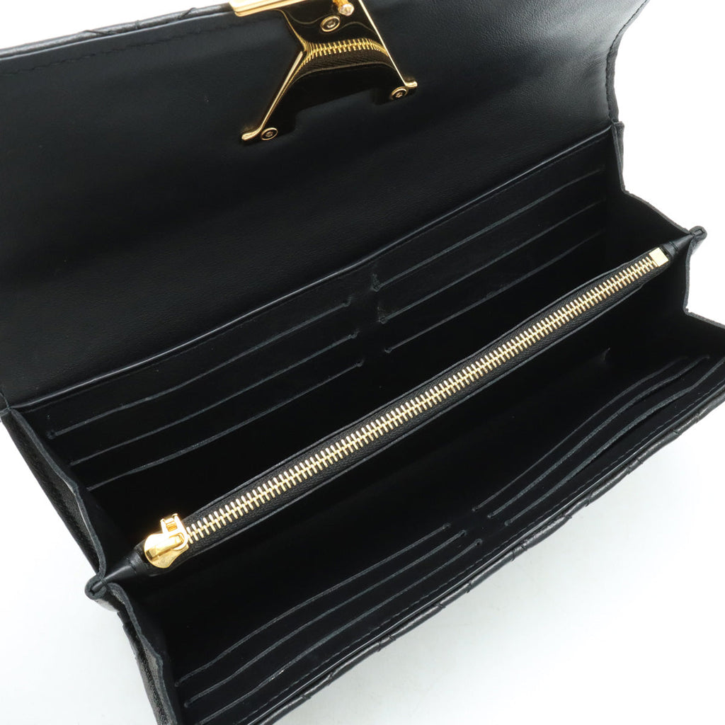 Louis Vuitton Louis Vuitton Portfolio Capsicum Flower  Two Folded Wallet Ramsin Leather Noir Black M68590