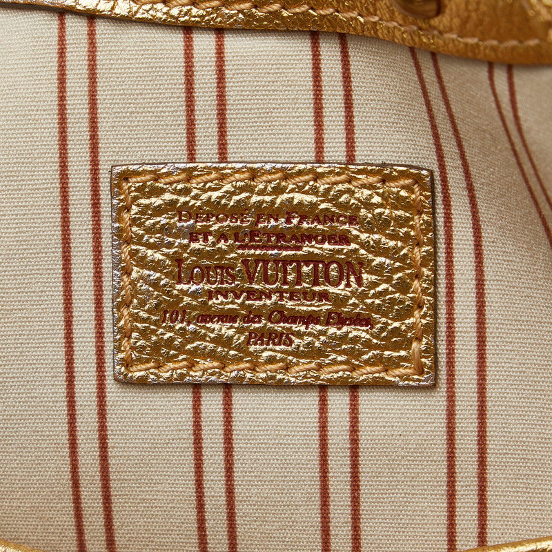 Louis Vuitton Trianon Teda GM Handbag M92391 Gold Ivory Canvas Leather Ladies Louis Vuitton