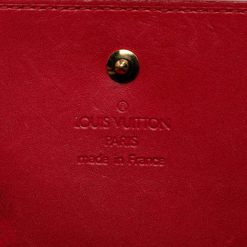 Louis Vuitton Louis Vuitton Verney M91153 Double Folded Wallet Patent Leather Red