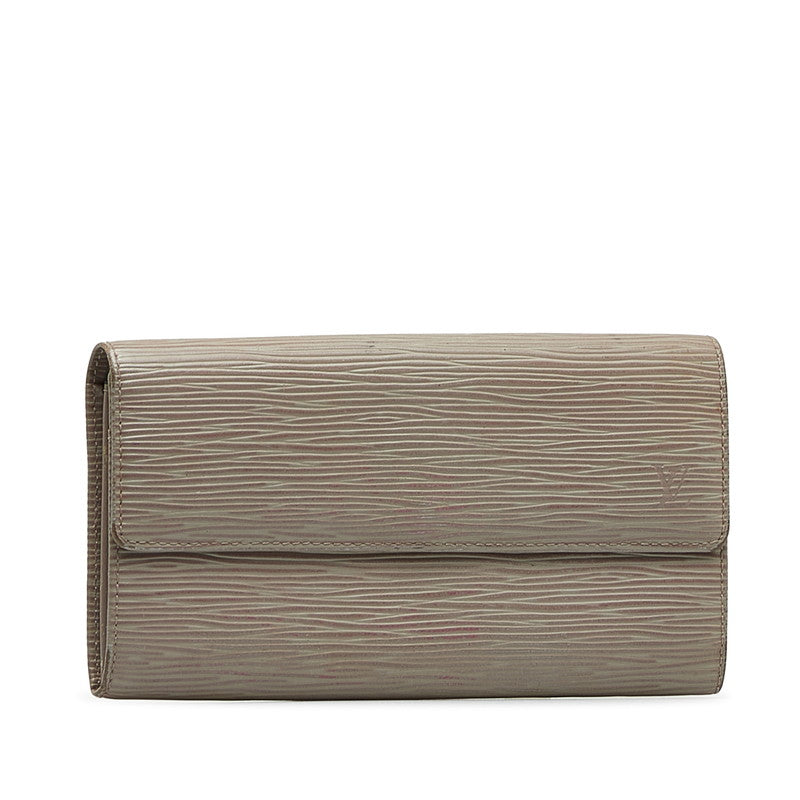 Louis Vuitton M6357C Gray Leather  Louis Vuitton Long Wallet