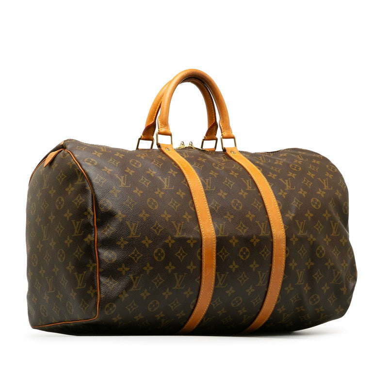 Louis Vuitton Monogram Keipol 50 Boston Bag Travel Bag M41426 Brown PVC Leather  Louis Vuitton