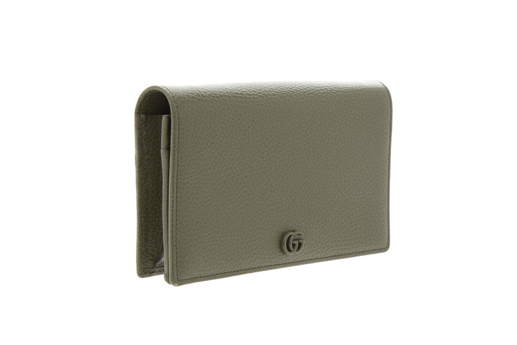 Gucci Green Leather Wallet on Chain Cross-Body