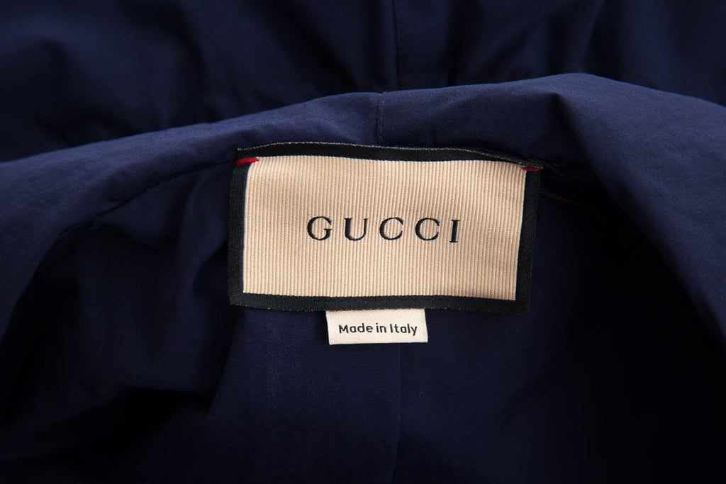 Gucci Red & Blue Zip Up Knit & Nylon Wind Breaker Jacket SZ XL