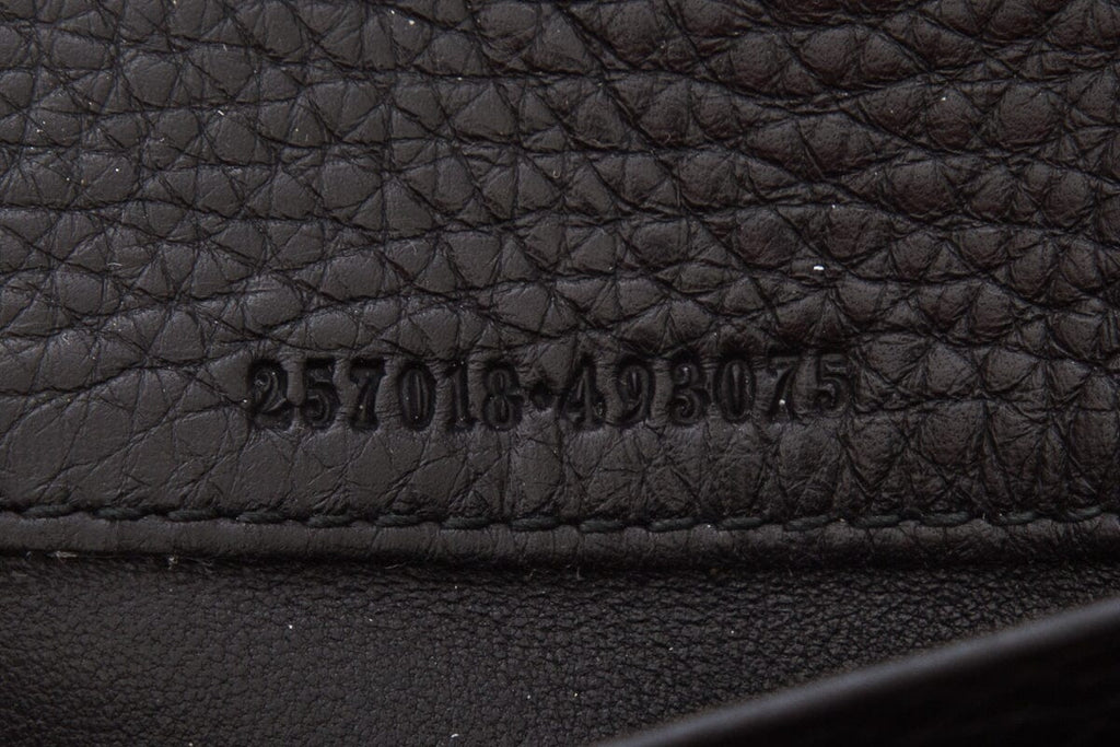 Gucci Black Tri-Fold Bamboo Leather Wallet