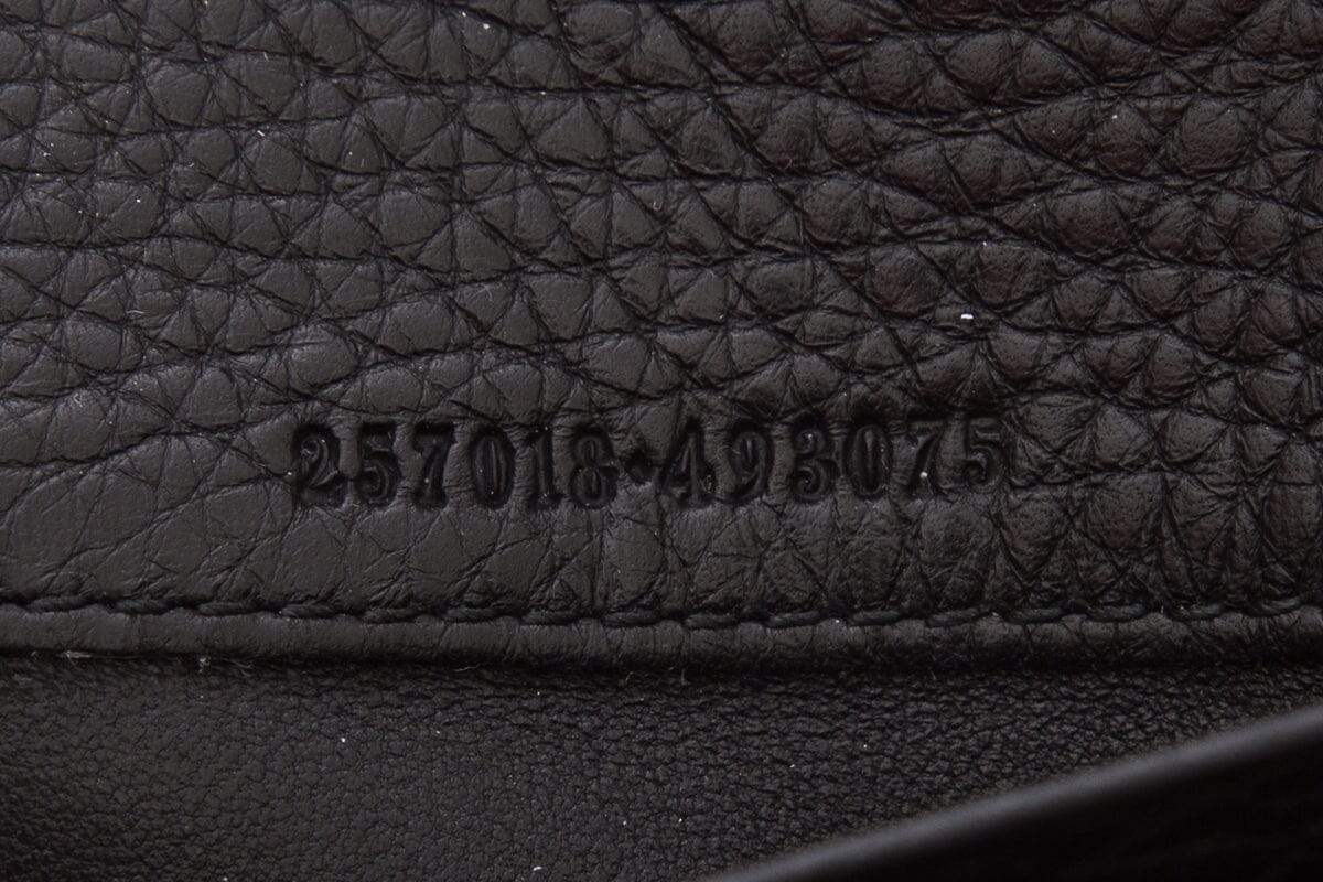 Gucci Black Tri-Fold Bamboo Leather Wallet