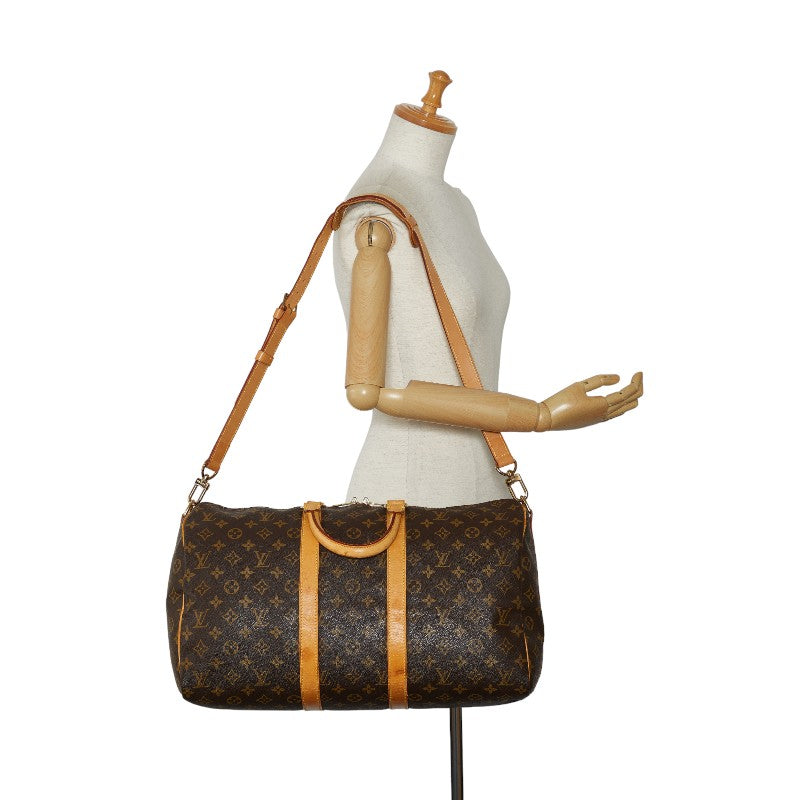 Louis Vuitton Monogram Keepall Bandouliere 45 Boston Bag M41418 Brown
