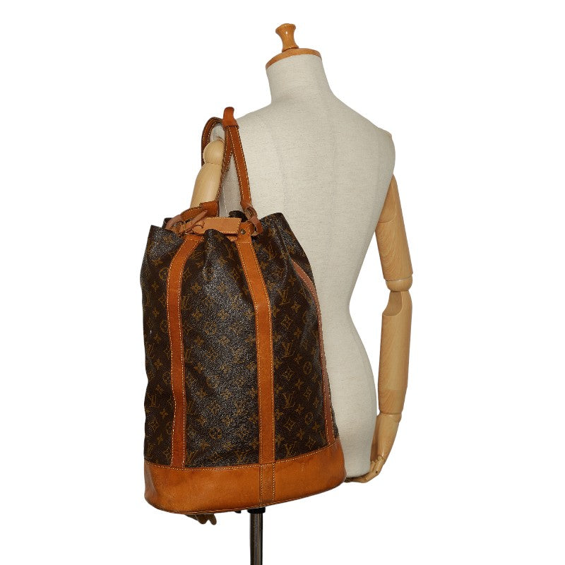 Louis Vuitton Monogram Landnet GM Shoulder Bag M42244 Brown PVC Leather Lady Louis Vuitton