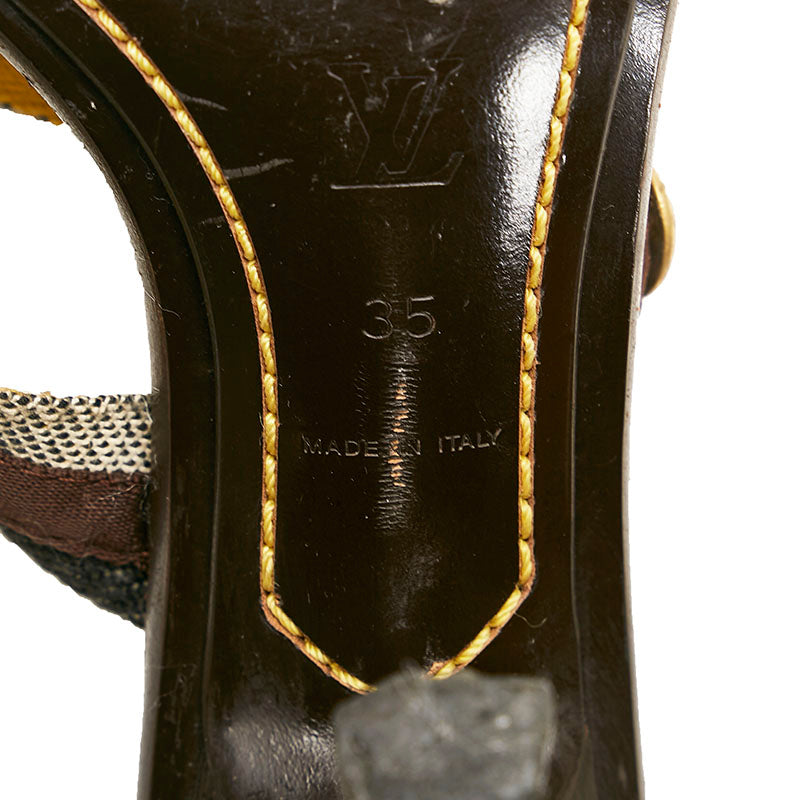 Louis Vuitton Louis Vuitton Sandals Leather/Candy Black Brown Ladies