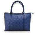GUCCI BLUE LEATHER MICROGUCCISIMO ABBEY BAG