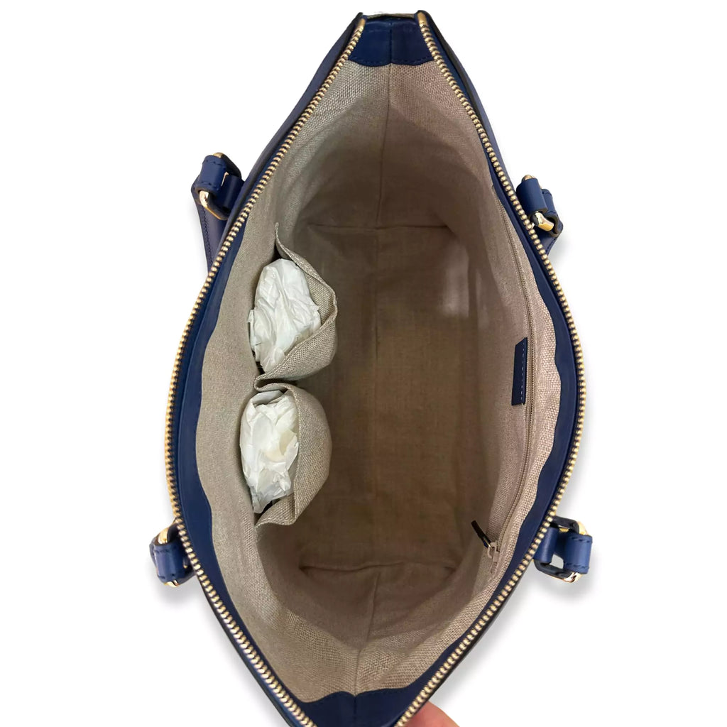 GUCCI BLUE LEATHER MICROGUCCISIMO ABBEY BAG