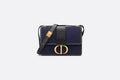 Dior 30 Montaigne Bag Blue Suede Calfskin