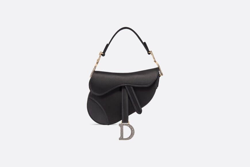 Dior Mini Saddle Bag Black Satin