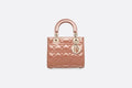 Small Lady Dior Bag Rose Des Vents Patent Cannage Calfskin