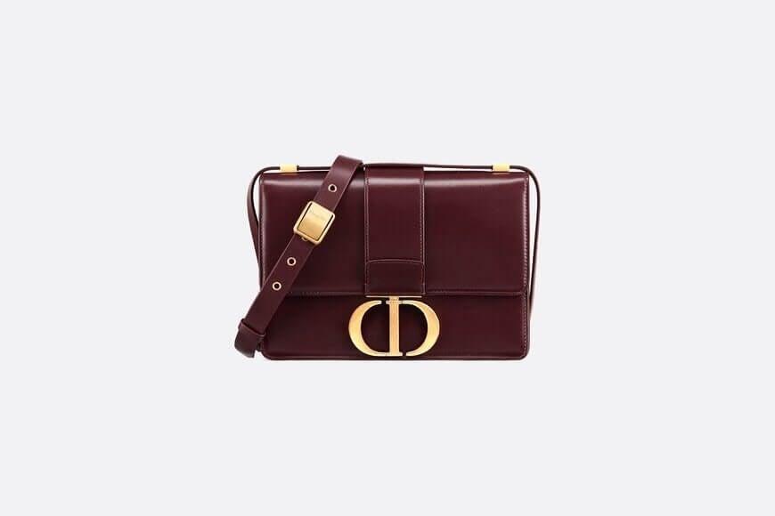Dior 30 MONTAIGNE BAG Burgundy Box Calfskin