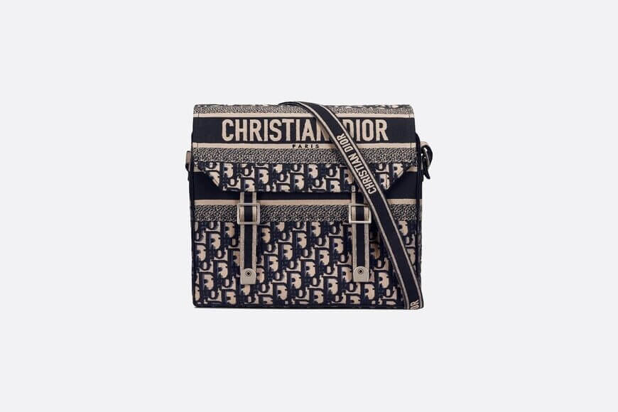 Dior camp Bag Blue Di**r Oblique Embroidery