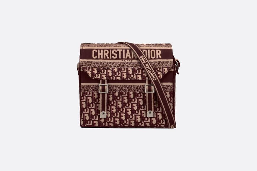 Dior camp Bag Burgundy Di**r Oblique Embroidery