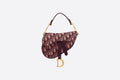 Mini Saddle Bag Burgundy Dior Oblique Jacquard