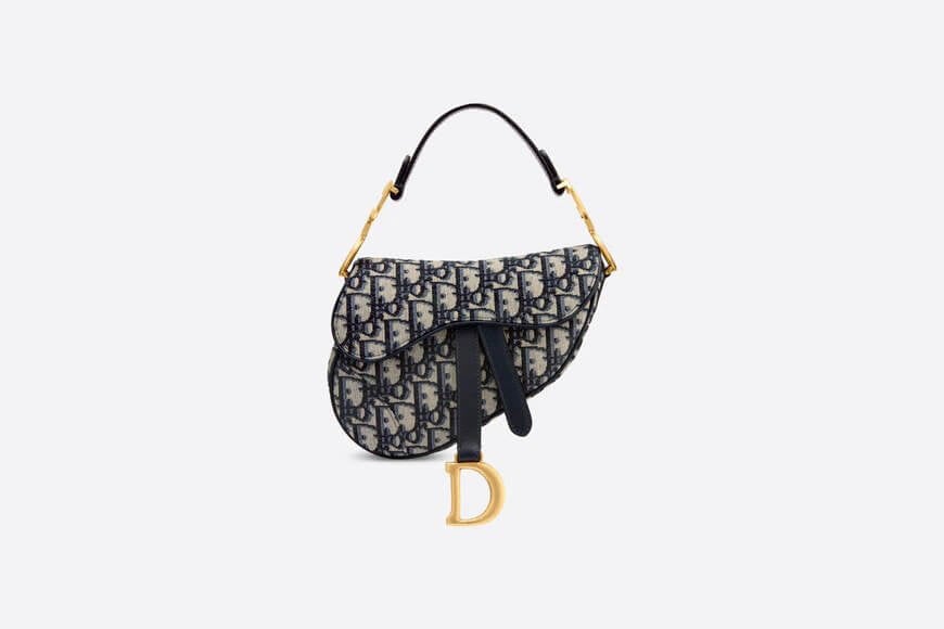 Mini Saddle Bag Blue Dior Oblique Jacquard