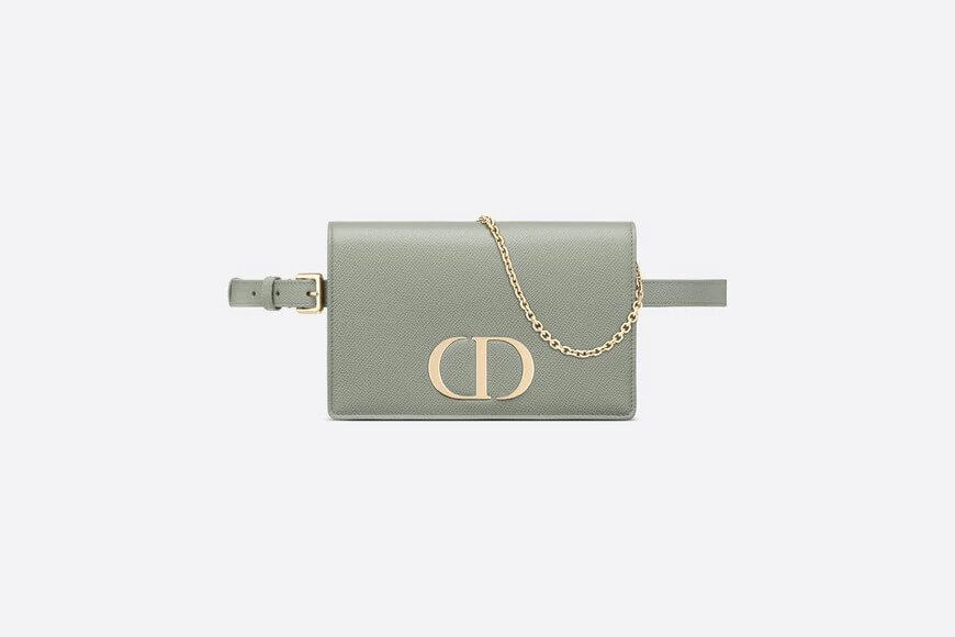 Dior 2-in-1 30 Montaigne Pouch Gray Grained Calfskin