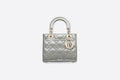 Small Lady Dior Bag Gray Patent Cannage Calfskin