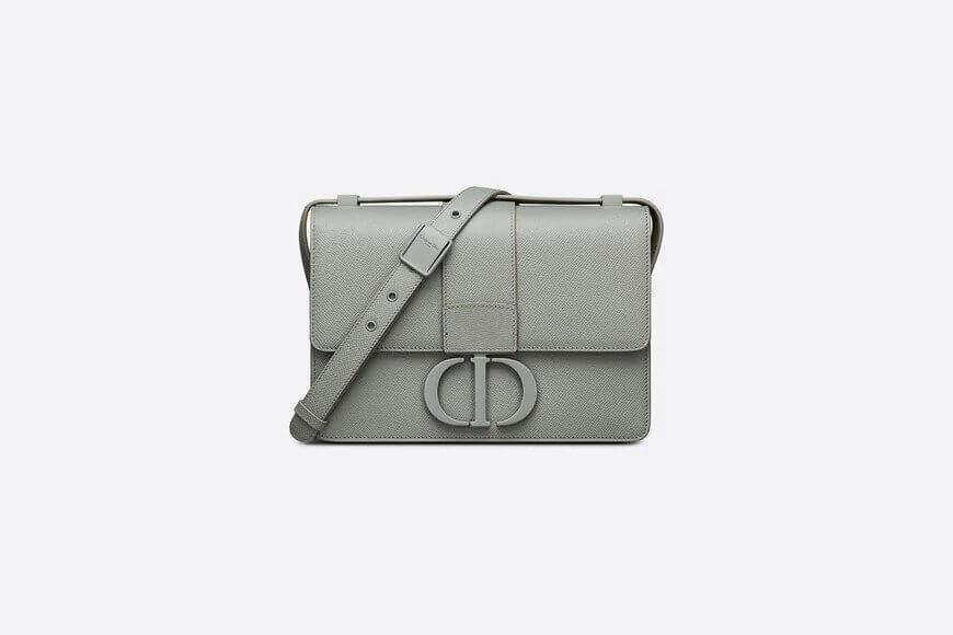 Dior 30 Montaigne Bag Gray Ultramatte Grained Calfskin