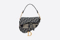 SADDLE BAG Blue Dior Oblique Embroidery
