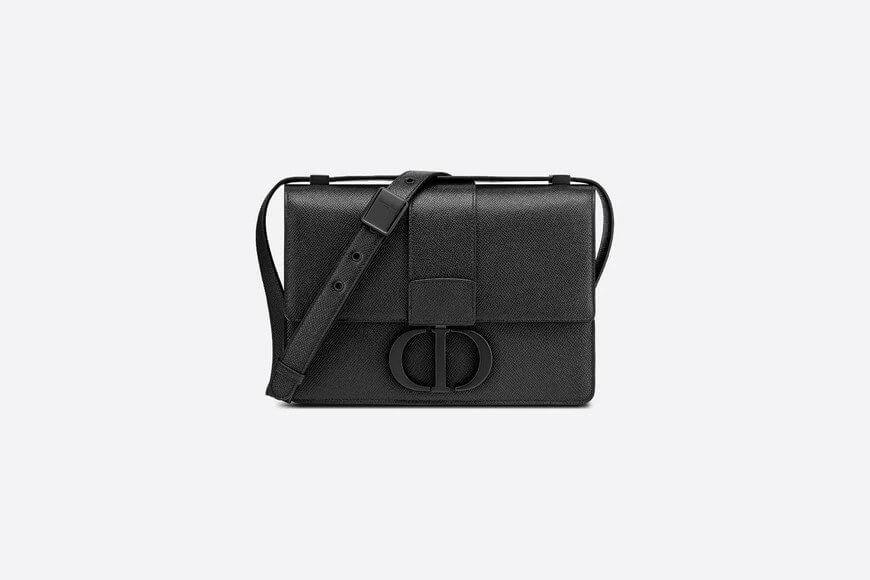 Dior 30 Montaigne Bag Black Ultramatte Grained Calfskin