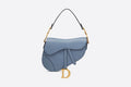 Dior Saddle Bag Denim Blue Goatskin