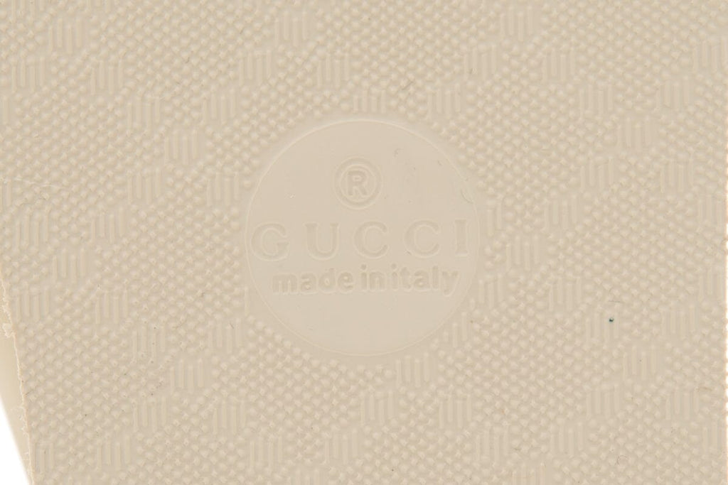 Gucci Ivory Rubber Logo Flip Flop Sandals SZ 39