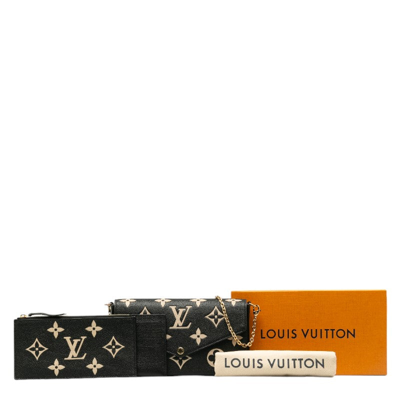 LOUIS VUITTON Louis Vuitton Monogram Amplant M80482 Shoulder Bag Leather Black Beige