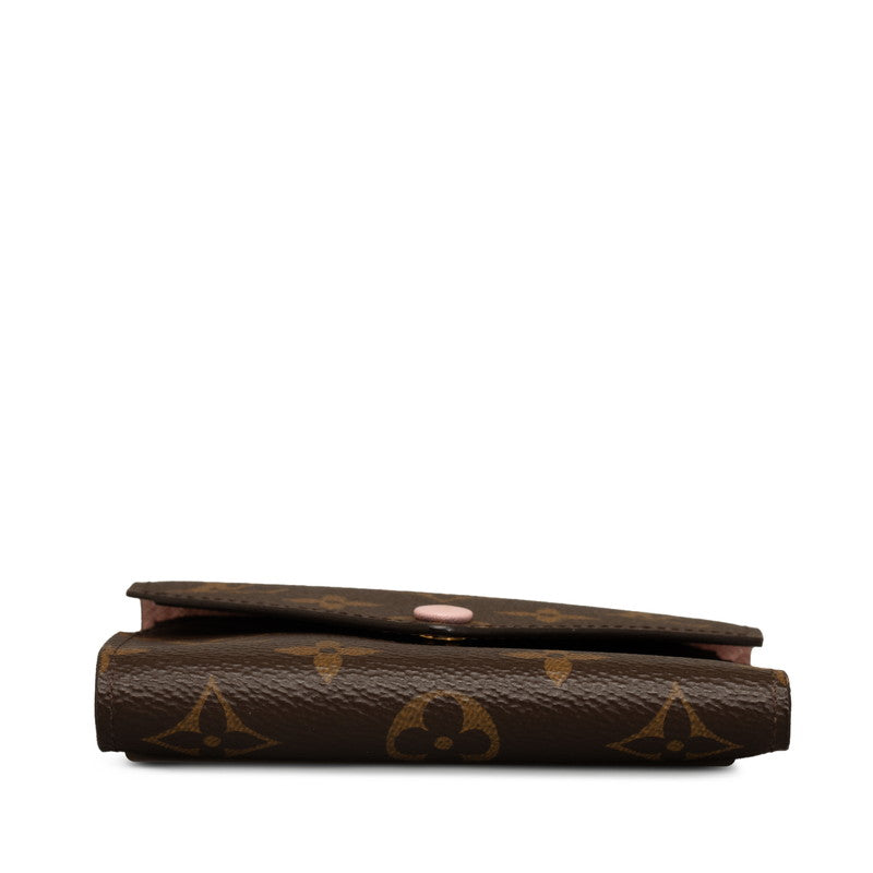 Louis Vuitton Monogram M62360 Three Folded Wallet PVC/Leather Rose Valerie Brown Ladies Parisian