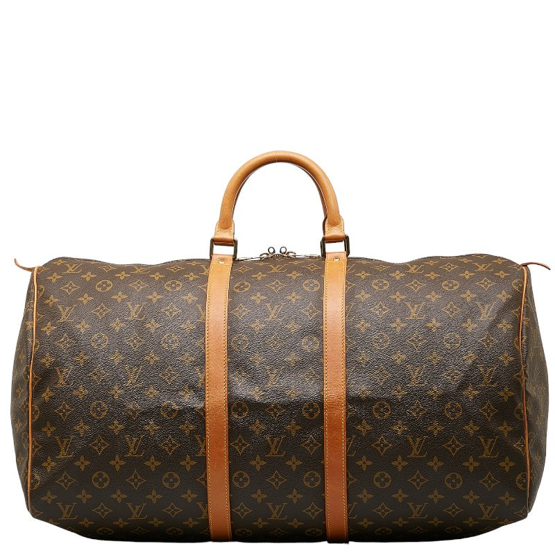 Louis Vuitton Monogram Keepall 55 Boston Bag Travel Bag M41424 Brown
