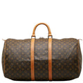 Louis Vuitton Monogram Keepall 55 Boston Bag Travel Bag M41424 Brown