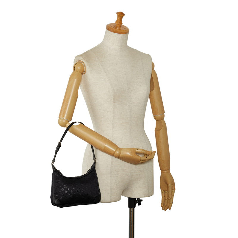 Louis Vuitton Monogram Saten Little Brown Handbag Mini Handbag M92142 Noir Black Saten Leather  Louis Vuitton