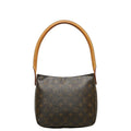 Louis Vuitton Monogram Looping MM Shoulder Bag M51146 Brown PVC Leather Lady Louis Vuitton