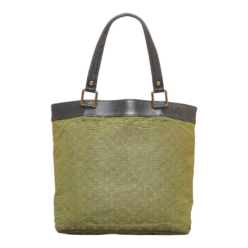 Louis Vuitton Louis Vuitton M92681 Monogram Mini T-Bag Linen/Leather Green Dark Brown  T-Bag