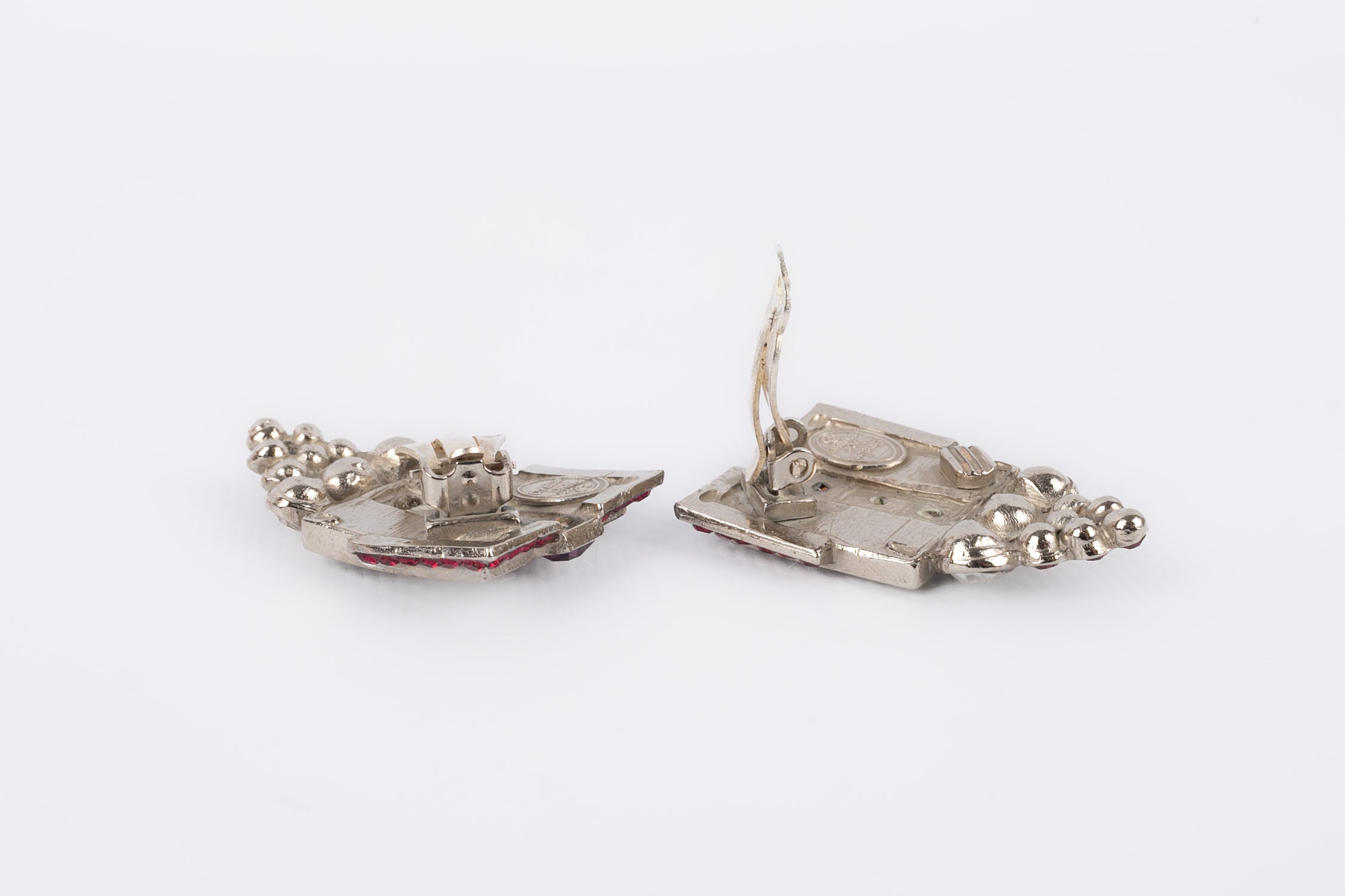 Boucles d'oreilles argentées Dior