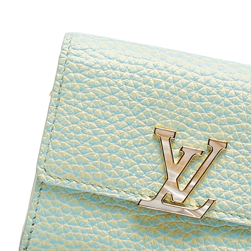 Louis Vuitton Portfolio Capsine XS Summer Star Dust Double Folded Wallet Compact Wallet M81528 Green Leather  Louis Vuitton